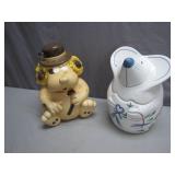 Ceramic Cookie Jars: Pup and Mouse