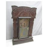 American Mantel Clock with Ornate Woodwork