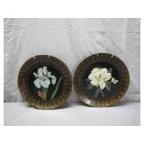 2 Decorative Floral Plates