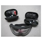 2 Pairs of Earbuds with Goggles Set