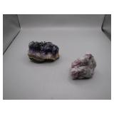 Amethyst and Quartz Specimens Pair