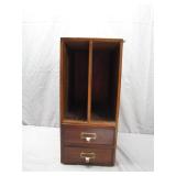 Wooden Cabinet With Dual Drawers & Slots