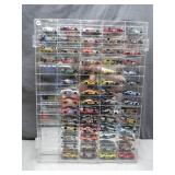 Mirror Back Display Case of Toy Race Cars