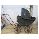 Early 20th Century Wicker Baby Carriage