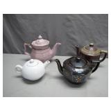 4 Teapots w/ Unique Oriental Designs