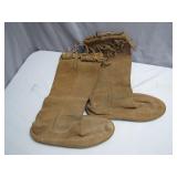 Brown Leather Moccasin Boots