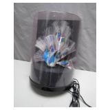 Illuminated Fiber Optic Peacock with Dome