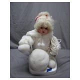 Porcelain Doll with Built-In Light Base