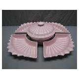 Pink Ceramic Serving Set with Lid, Made in USA