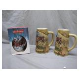 Budweiser Collector Steins with Box