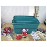 Holiday Ornaments in Storage Bin