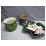 Eclectic Decor Set With Ceramics and Seashells