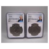 1972-D NGC Graded Eisenhower Dollar Pair