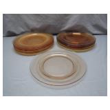 10 Amber-Colored Round Plates