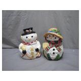 2 Holiday Snowman Cookie Jars