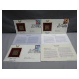 (3) Pixar 22kt Gold 1st Day Issue Stamps w/ COA