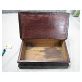 Wooden Box with Hinged Lid and Black Finish
