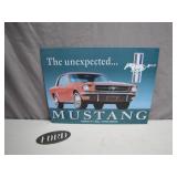 Ford Mustang Metal Sign With Emblem