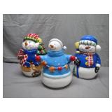 3 Festive Snowman Cookie Jars