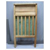 Vintage Wood and Brass Washboard