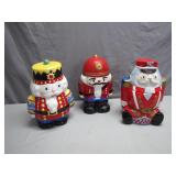 3 Holiday Nutcracker Cookie Jars