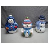 3 Snowman Cookie Jars