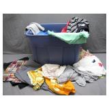 Large Bin of Mixed Apparel and Fabrics