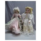 Elegant Porcelain Dolls in Ball Gowns