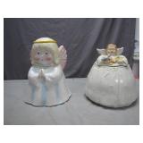 Hand-Painted Angel-Themed Cookie Jars