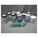 Chalk Paint Jars and Brushes Lot