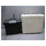 Storage Containers: Wicker and Plastic