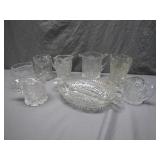 Pressed Glass Creamer and Sugar Set