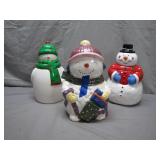 Festive Snowman Cookie Jar Trio