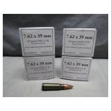 80 Rds of 7.62x39mm 123-Grain FMJ LCB Ammo