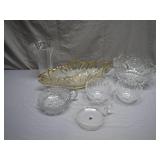 Pressed Glass Bowl and Dish Set