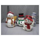 4 Snowman Cookie Jars