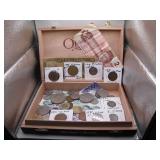 Cigar Box of Foreign Coins & Currency