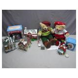 Festive Holiday Village and Bear Collectibles