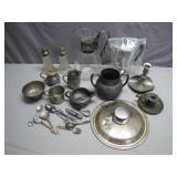 Lot of Silverware, Pewter, and Glassware