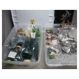 Holiday Decor Lot With Trees and Figurines