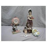 Decorative Figurines and Clock