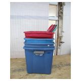 4 Totes With 3 Lids in Mixed Colors