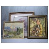 3 Framed Decorative Paintings