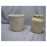Stoneware Storage Crocks With Wear