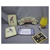 Decorative Wall Art and Lamp