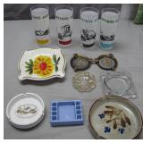 Antique Autos Glass and Ashtray Collection