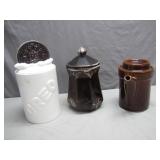 Unique Cookie Jars and Teapot Trio
