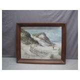 Framed Beach Scene Signed by A. Seiring