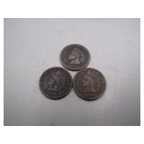 1895, 1897 & 1898 Indian Head Pennies