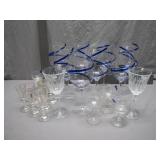 Glassware Set With Blue Accents